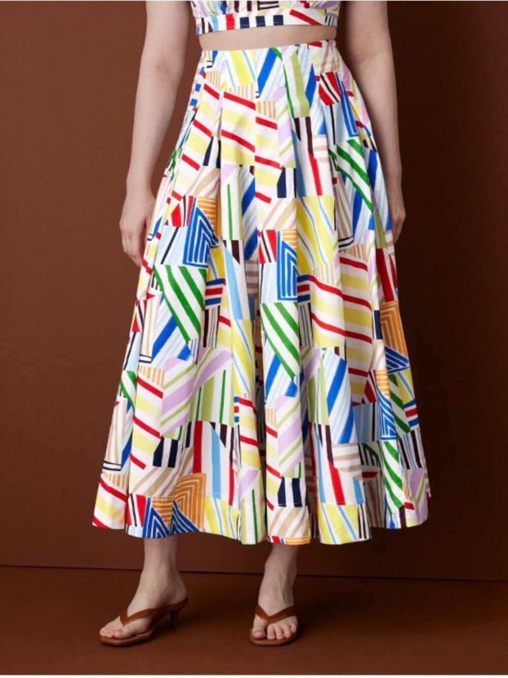 Rosie Assoulin x Target Pleated Poplin Madras Midi Skirt- Sizes 10 & 12